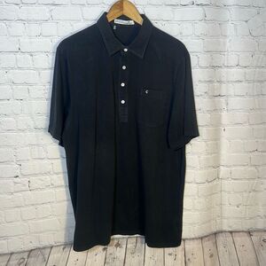 Criquet Polo‎ Shirt Mens XL Black Pima Cotton Golf Pocket Stretch Performance